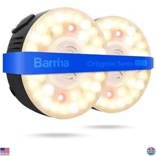 Barrina 2-Pack 18W Puck LED Grow Light, Full Spectrum, Magnetic, Linkable, Black
