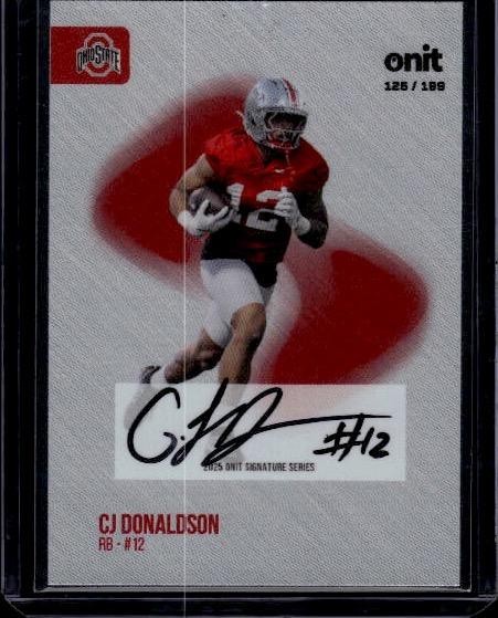 2025 ONIT Ohio State #S-3 CJ Donaldson Signatures Team Color Shimmer #/199