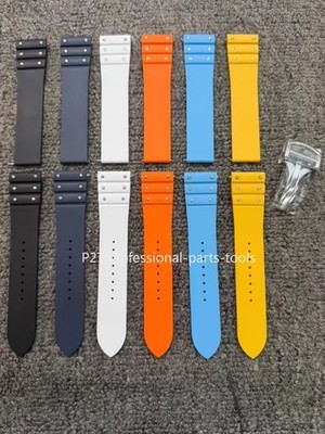21mm Quick-release FKM Rubber Watch Band Fits Cartier Santos Large Carbon Strap