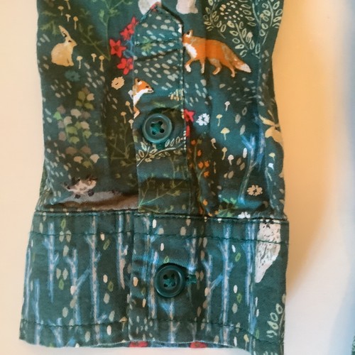 TEA COLLECTION BOYS GREEN WOODLAND ANIMALS COTTON BUTTON DOWN SHIRT SIZE 10 - Picture 2 of 11