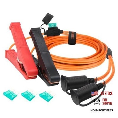 12 AWG Battery Extension Cord, Dual Socket Cable with Alligator 10.5ft/320cm