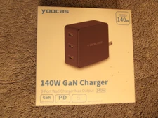 Yoocas Portable GaN 140 Watt USB C Charger - New in Box