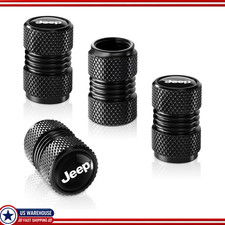 4pcs Black Universal Tire Valve Stem Caps Jeep Series Car Suv Truck 4pcs Black Universal Tire Valve Stem Caps Jeep Series Car Suv Truck