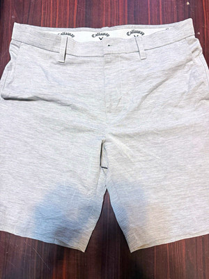 Callaway Opti-Dri Men's Golf Chino Shorts 34W 10'' Inseam Gray Flat Front
