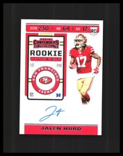 2019 Jalen Hurd Auto Rookie Card - Panini Contenders #156 San Francisco 49ers. rookie card picture
