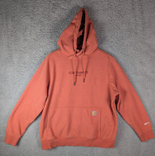 Carhartt Force Hoodie Youth Large 12-14 Orange Relaxed Fit Pullover Fleece