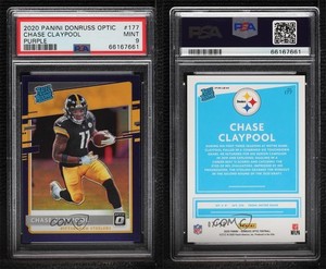 2020 Donruss Optic Rated Rookies Purple Prizm /50 Chase Claypool PSA 9 Rookie RC