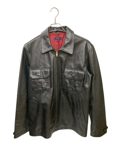 SHIPS 00S Single Collar Leather Jacket Men's Size M Black - product listing photo