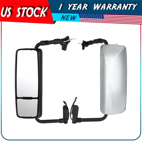 For 04-17 Volvo VNL Power Heated Door Mirror Chrome Driver Side & Passenger Side