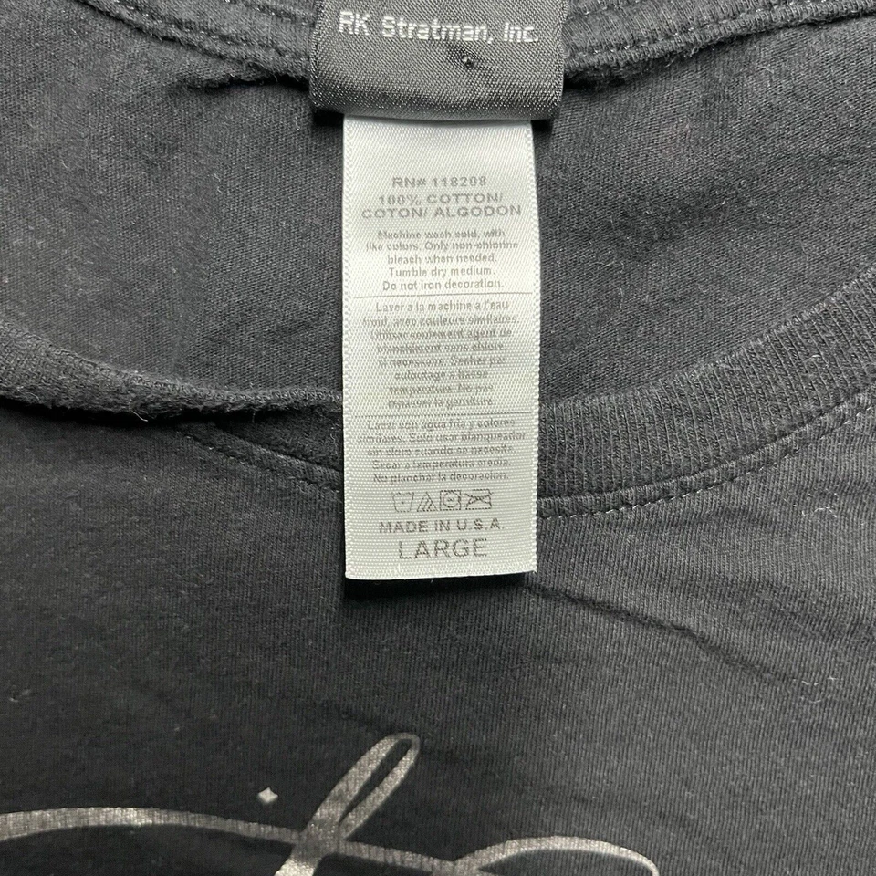 Camisa feminina Harley Davidson gola V manga curta grande preta algodão feita nos EUA - Imagem 4 de 4