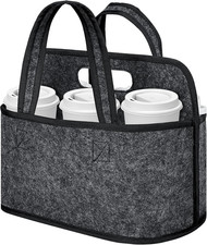 Enlarged 6 Cups Drink Carrier with Handle, Reusable Drink Carrier for Delivery,