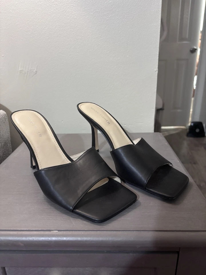 Sandalias Mujer Negro Slide On Marc Fisher Talla 9 Excelente Estado Foto 2 de 4