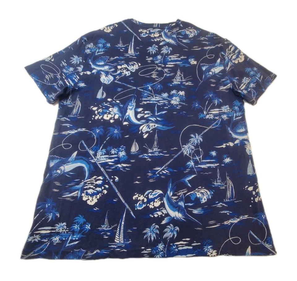 Camiseta Polo Ralph Lauren Para Hombre Talla Grande Azul Manga Corta Informal Clásica Adulto Foto 2 de 4