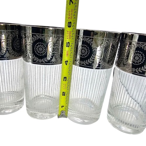 Vintage Culver Tyrol Silver Highball Glasses Set of 5 Mid-Century Retro MCM - Picture 7 of 13