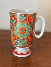 Vintage 1970's Royal Crown Arnart Smug Mug Pedestal Kaleidoscope Mullticolor