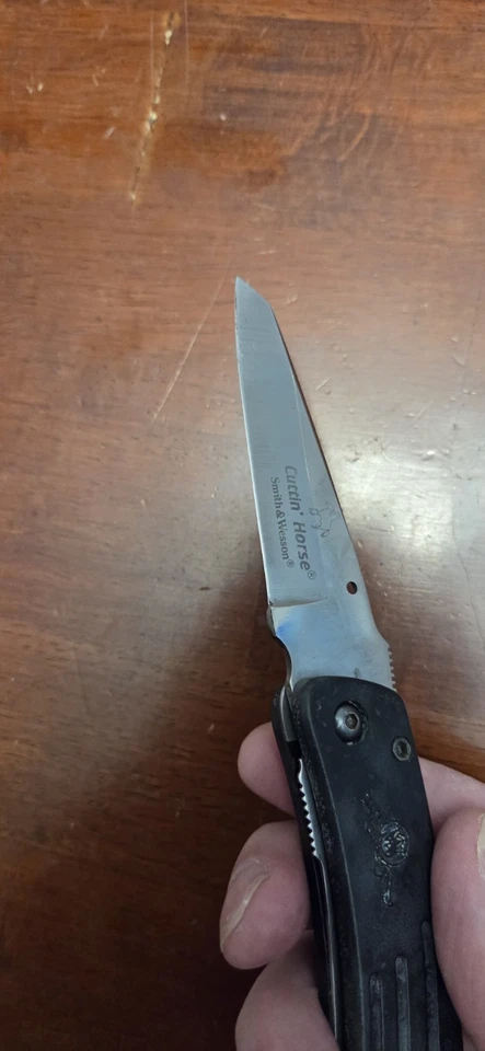 CUCHILLO DE HOJA DE CUCHILLO DE CABALLO CUTTIN SMITH & WESSON DE COLECCIÓN EE. UU. ¡RARO! ¡BONITO! Foto 4 de 4