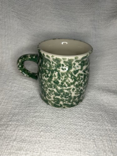 Gerald Henn Workshop Green Spongeware Pottery Mug Roseville OH - Picture 3 of 4