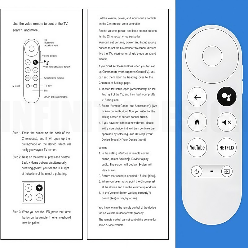Replace G9N9N For Chromecast 4K Google TV Voice Bluetooth IR Remote Control — image 12