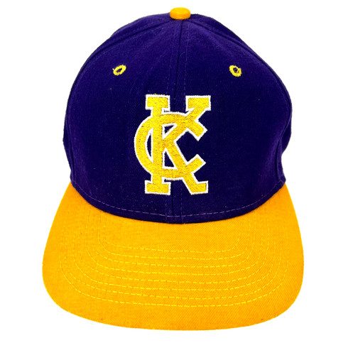 VTG Kansas City Monarchs cap Sports Specialties Purple Gold Fitted SZ L 1980s