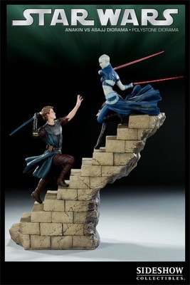 SIDESHOW Collectibles STAR WARS ANAKIN VS ASAJJ DIORAMA. Nie ausgestellt neuwertig