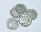 ROOSEVELT SILVER DIMES LOT OF 5 - 90% SILVER FREE SHIPPING #7973