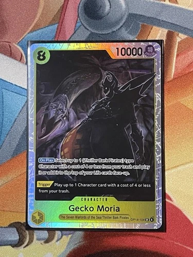 Gecko Moria OP14-104 The Azure Sea's Seven One Piece TCG English SR Super Rare