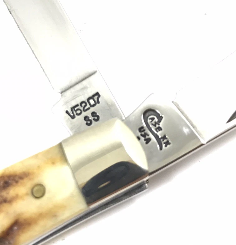 Case XX USA 1999 Mini Trapper Stag Handle Pocket Knife V5207 SS 3094-PX - Image 3 of 4