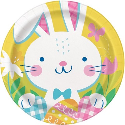 Easter Bunny Paper Party Plates Yellow Design Party Tableware 23cm x 8
