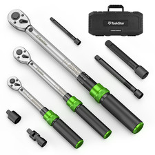 Drehmomentschlüssel 1/2" 3/8" 1/4" 5-210Nm Teleskopratsche Auswahl Bit Set, ±3%