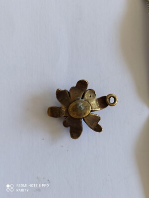 Signé REMY DIS PARIS collier vintage strass rose pale et métal cuivré patiné - France