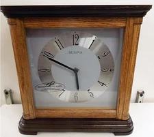 BULOVA  MANTEL CLOCK -THE WOODBURY- WITH HARMONIC CHIMES B1657