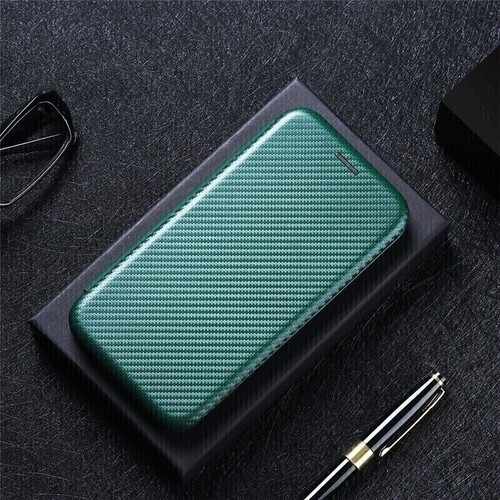 For OnePlus Nord 4, Luxury Carbon Fiber Flip Leather Wallet Stand Case Cover - Picture 7 of 24