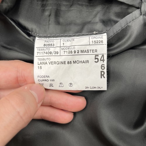 Corneliani Suit Gray Pinstripe Striped Wool Mohair Size 54 R 6 drop - Picture 5 of 19