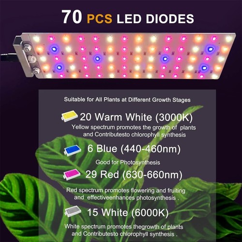 70 LED Plant Grow Light Smart Control Gardening Lights Full Spectrum for Indoors - Picture 3 of 7