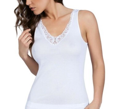 Maglia Intima Donna Mezza Manica Con Pizzo Cotone 100% Felpato Anallergico Magal 43128 - Foto 7