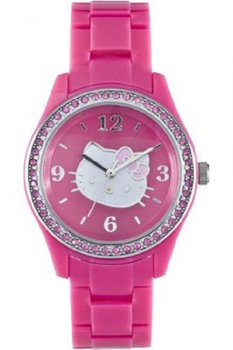 Hello Kitty rosa Stein Set Uhr