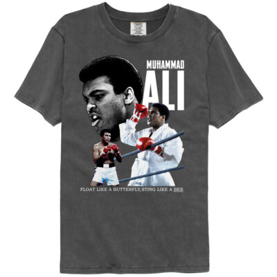 MUHAMMAD ALI Boxer Float and Sting Tricolor Coal Comfort Color Adult S/S T-Shirt