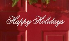 Happy Holidays Xmas Seasonal Decor Vinyl Wall Quote Sticker Decal