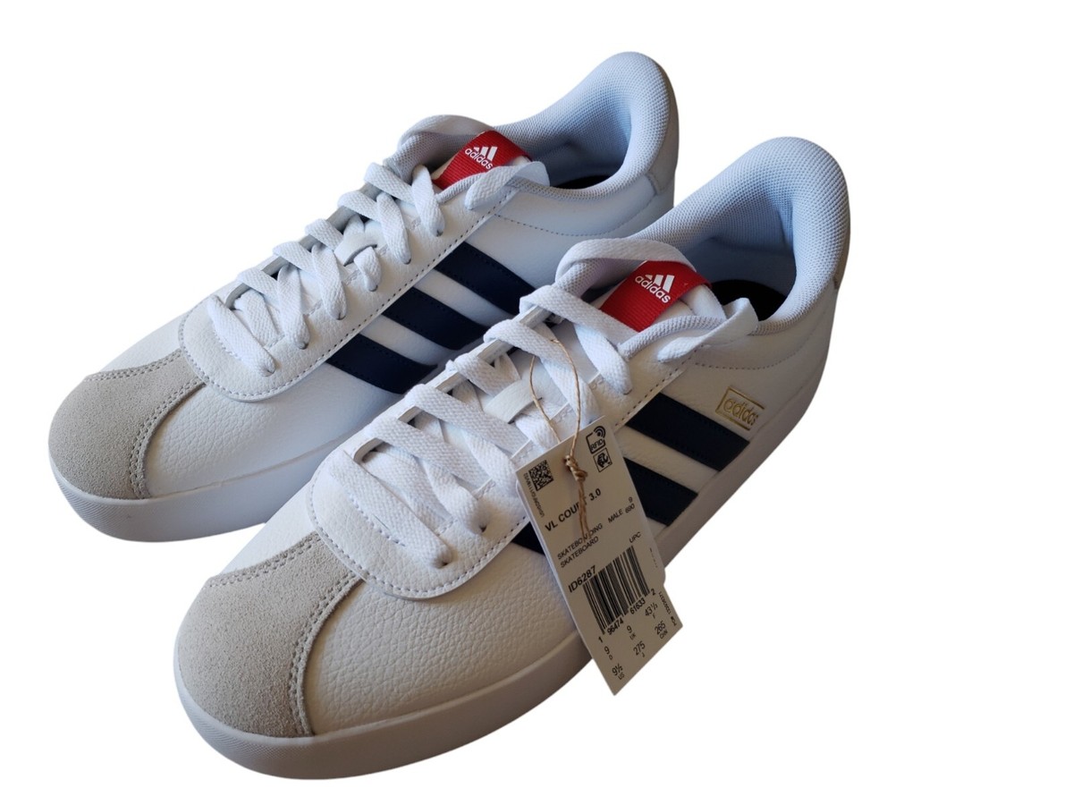 Size 9 - Adidas VL Court 3.0 White Dark Blue for sale online | eBay