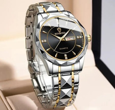 Fashion Men's Business Waterproof Tungsten Steel Watch Quartz Movement Gift New