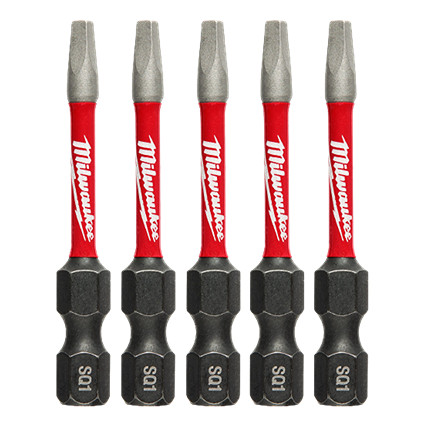 Milwaukee 48-32-4671 SHOCKWAVE Impact Duty 2" SQ1 Square Bits, 5-Pk