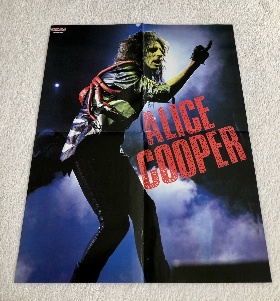 ALICE COOPER 1990 Swedish Poster Music Magazine Okej 1990s Vintage