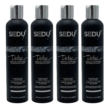 4 Pack Sedu Detox Charcoal Conditioner Clarifying 10.1 oz Removes Buildup HTF
