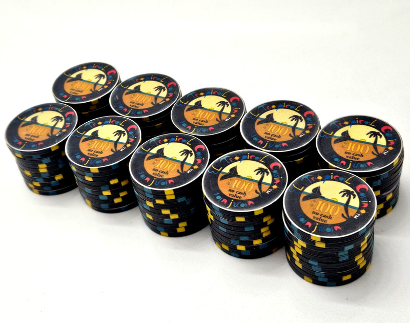 Lot 100 EL TROPICAL $100 BLACK Hotel Casino Chip CONDADO SAN JUAN Puerto Rico CC
