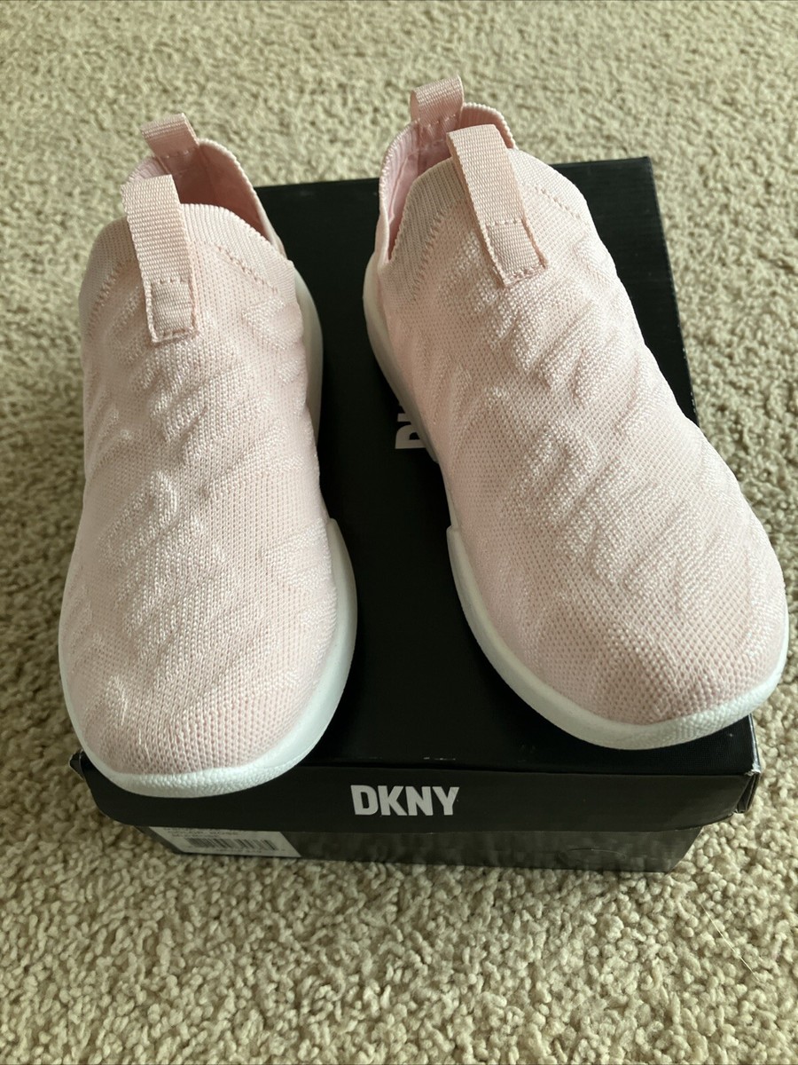 NEW NWT big girl DKNY Slip On Sneakers Shoes light Pink US sz