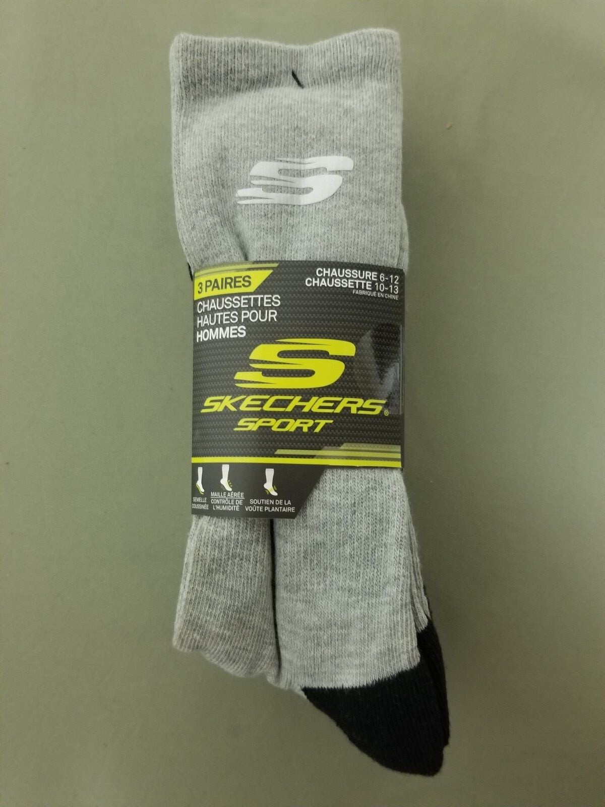 New Skechers Sport 3 Pair Mens Crew Socks. eBay