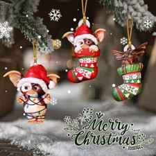 2pcs Gremlins Christmas Decorations Fairy Tree Pendant Ornaments Santa Hat