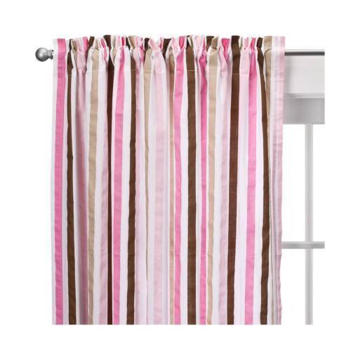 ONE Bacati - Mod Stripes Curtain Panel 42 X 84 Inches 100% Cotton Percale NEW - Picture 1 of 1