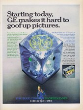 1968 GENERAL ELECTRIC GE BLUECOAT GREEN DOTS FLASH BULB AD - Vintage Photography