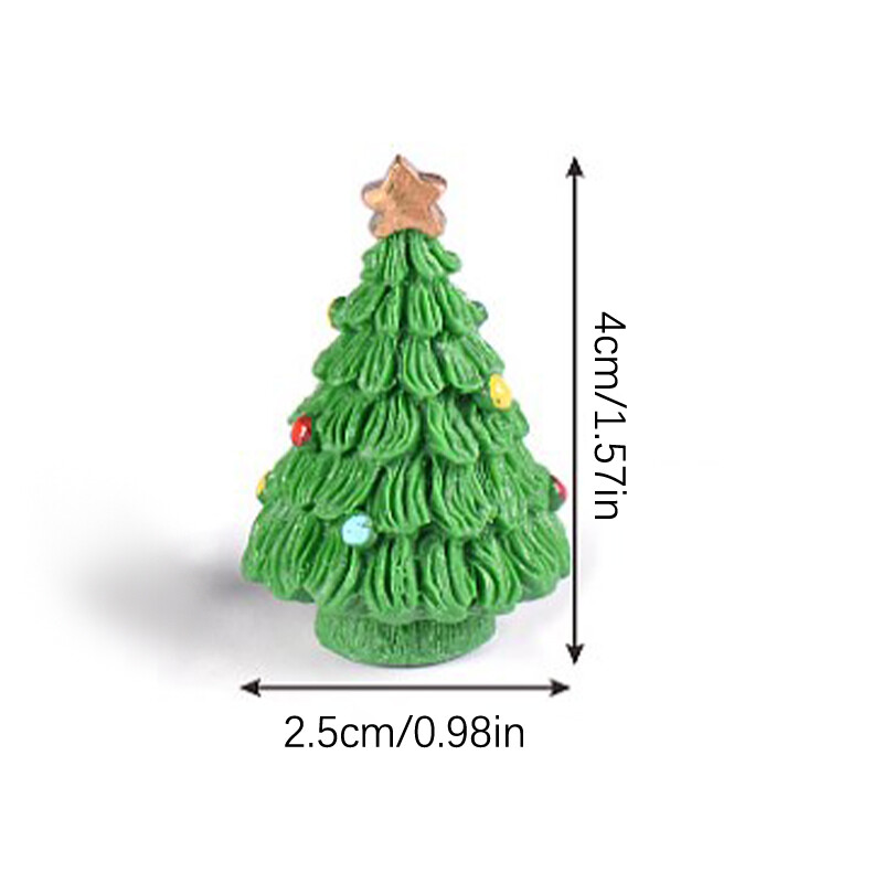 Mini Christmas Tree Figurine Doll Garden Decor Ornament Kid Toy Miniature Craft eBay